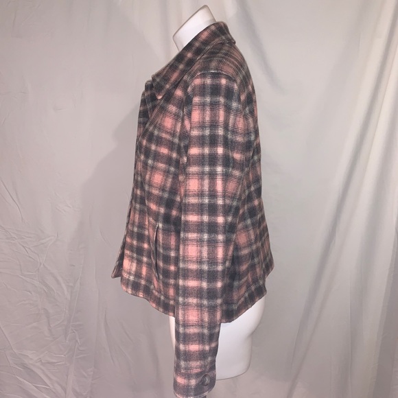 VTG Pendleton 14P Gray Pink Plaid Lined Blazer - Picture 5 of 8
